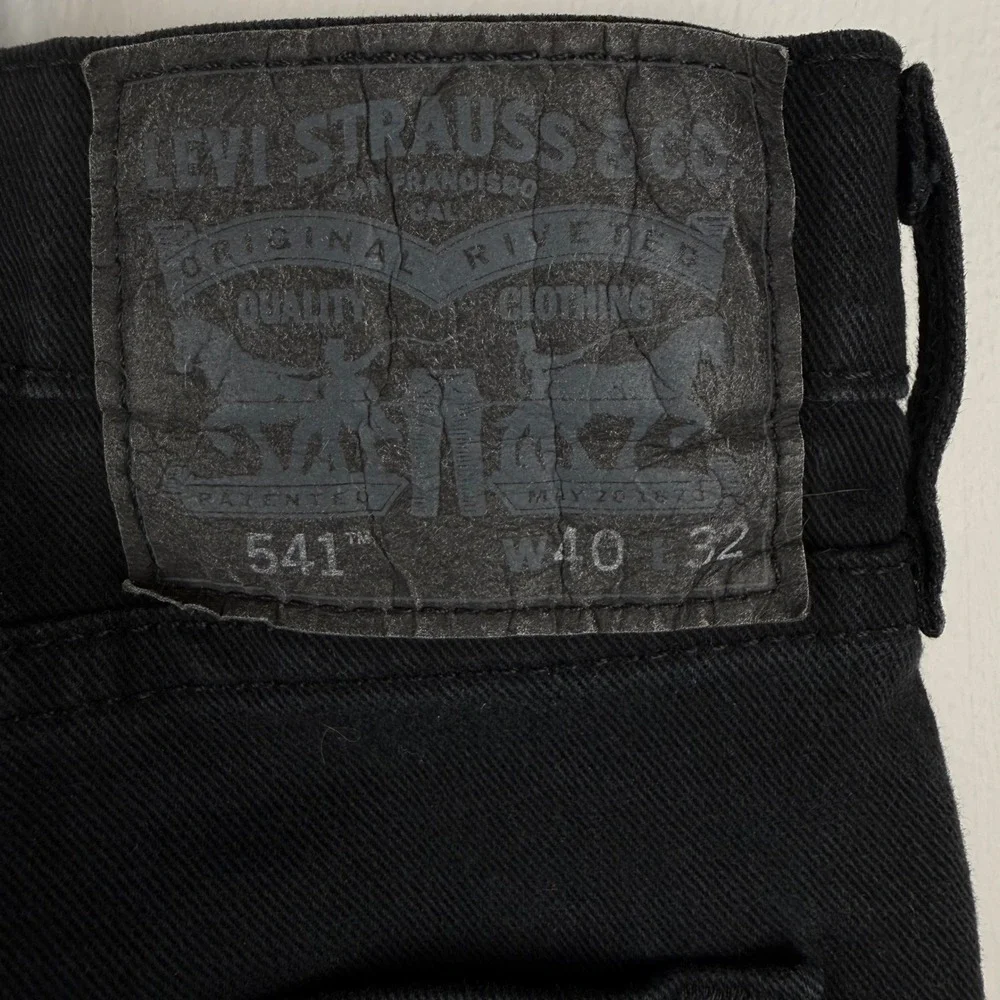 Levis 541 Athletic Taper Jeans Mens 40x32 Black‎ Denim Minimalist Casual Capsule